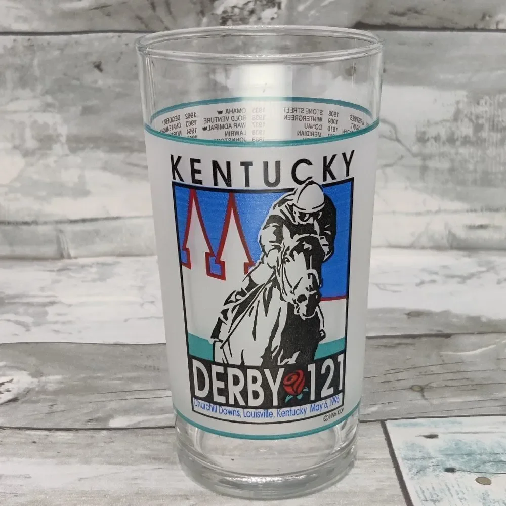KENTUCKY Derby Horse Race Vintage 1995 Collectible Glass Tumbler Cup 121 90's - Picture 9 of 12